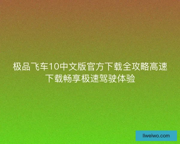 极品飞车10中文版官方下载全攻略高速下载畅享极速驾驶体验