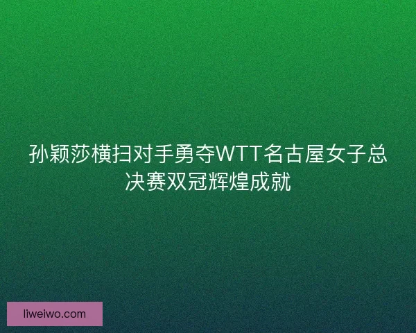 孙颖莎横扫对手勇夺WTT名古屋女子总决赛双冠辉煌成就